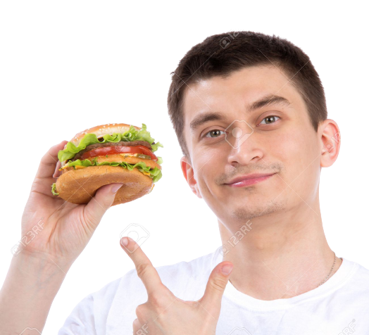 man with burger